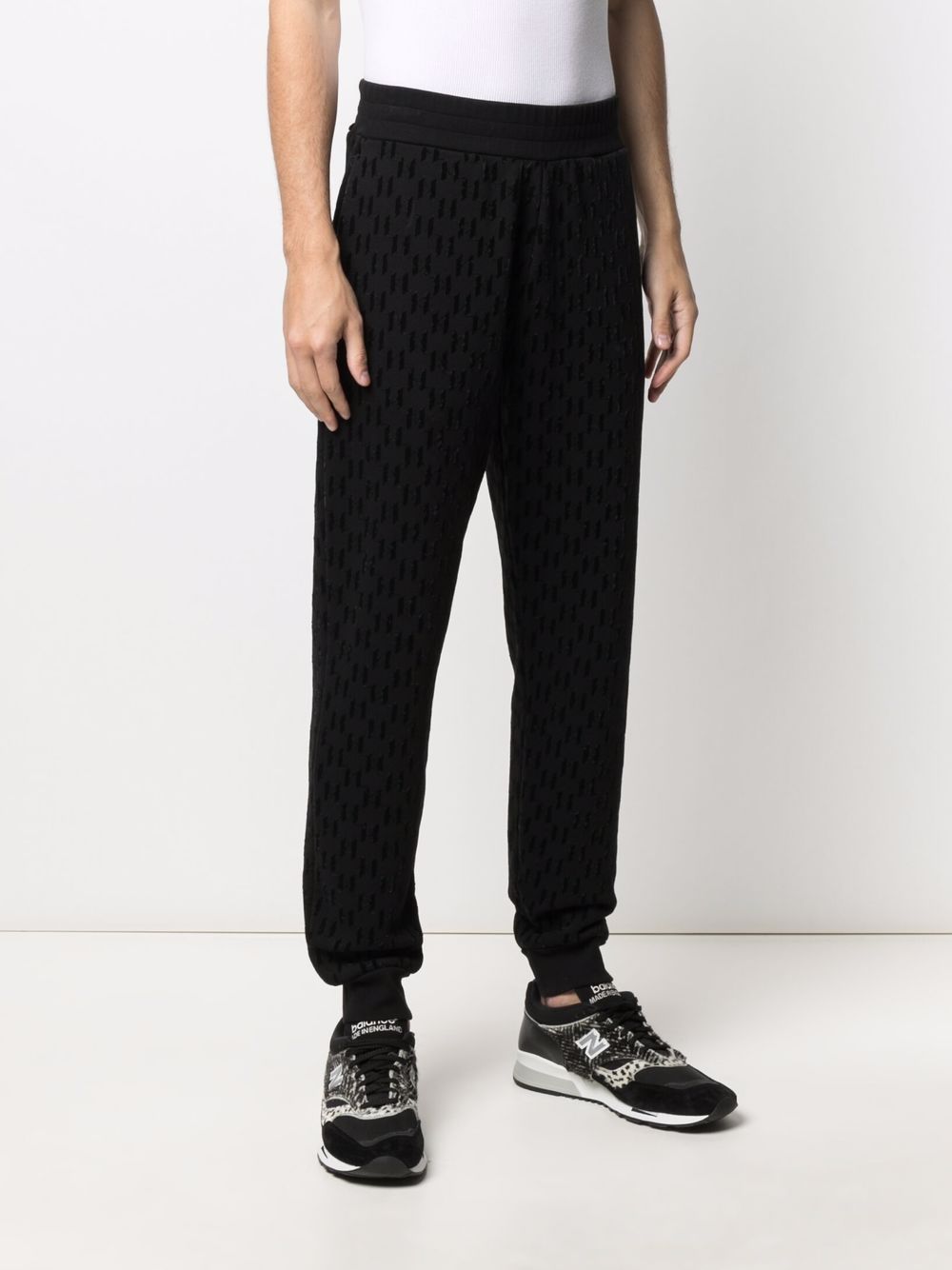 Shop Karl Lagerfeld Monogram-pattern Track Pants In Schwarz