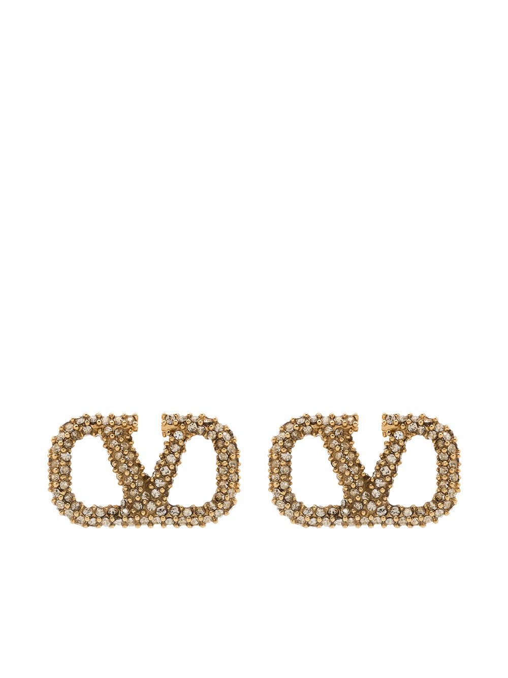 фото Valentino garavani vlogo signature crystal-embellished stud earrings