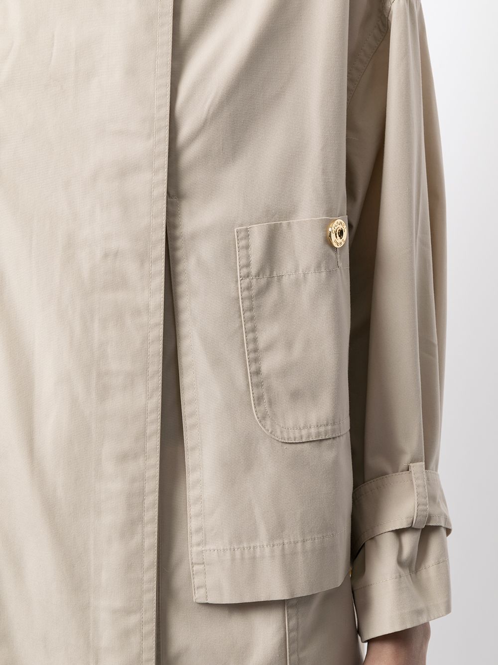 Pre-owned Chanel 1990s Double-breasted Trench Coat In Neutrals