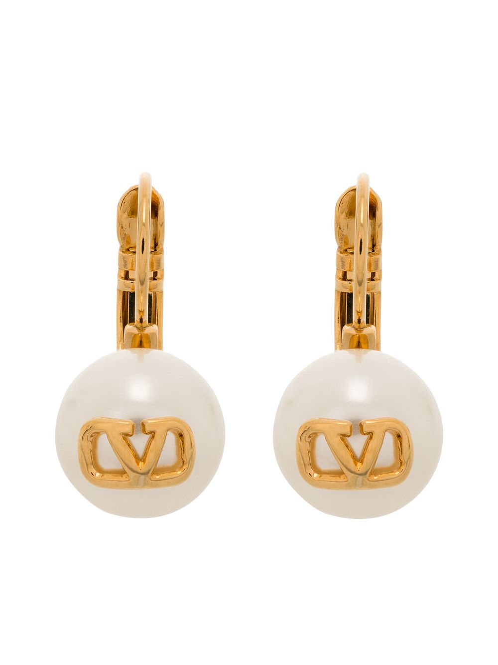 фото Valentino garavani vlogo signature pearl drop earrings