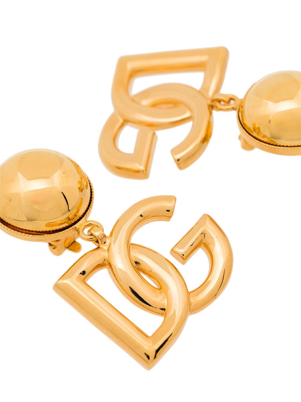 Shop Dolce & Gabbana Dg Logo Clip-on Earrings In Gold