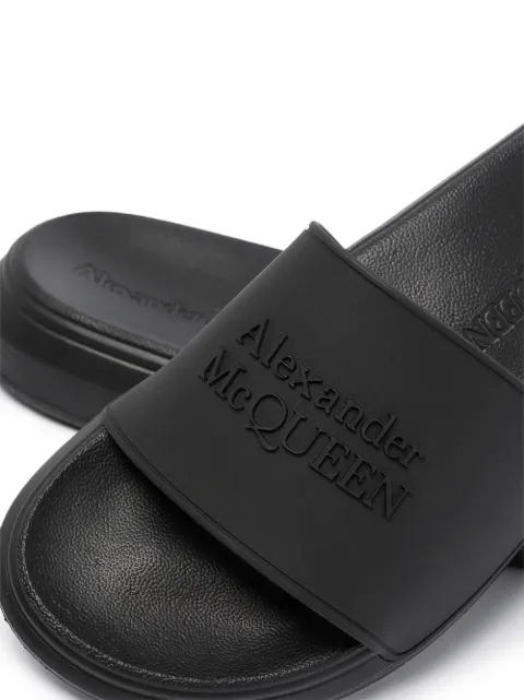 Alexander McQueen Logo Detail Slide Sandals - Farfetch Alexander McQueen Logo Detail Slide Sandals - Farfetch