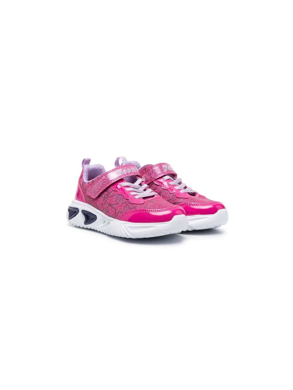 Geox Star Touch-strap Sneakers In Pink