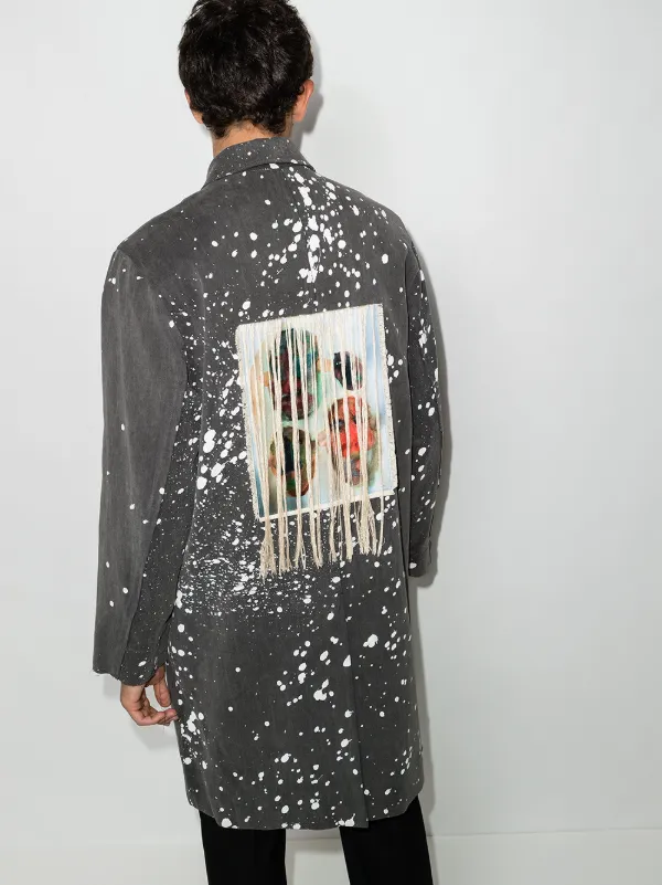 【関税込み】Song for the Mute ネイビー ペイント ジャケット Song For The Mute paint-splatter single-breasted Jacket