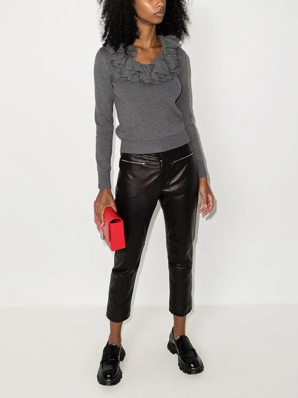 Image 2 of Alexander McQueen ruffle-detail scoop-neck jumper