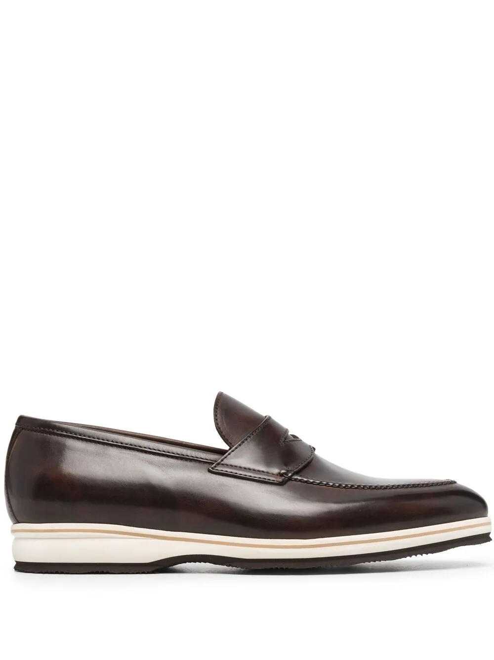 Bontoni Tweekleurige penny loafers Bruin