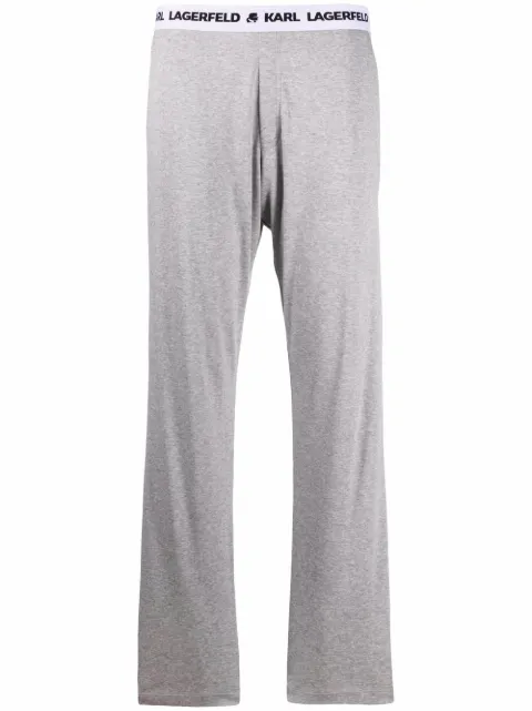 Karl Lagerfeld pantalones con franja del logo 