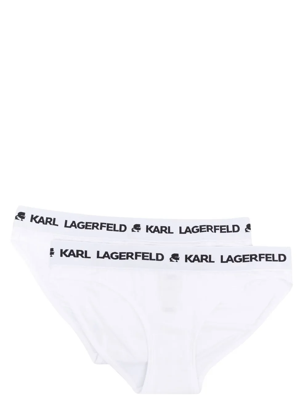 

Karl Lagerfeld logo-waistband brief 2 pack - White