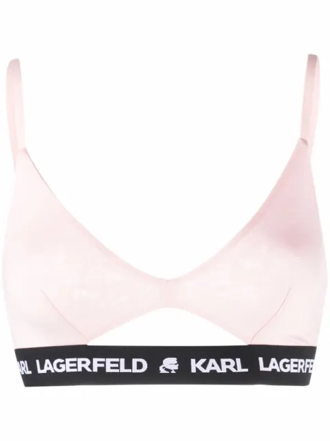 Karl Lagerfeld حمالة صدر بشريط شعار الماركة وفتحة