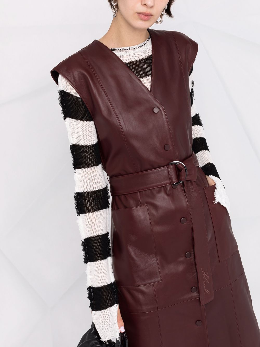 Karl Lagerfeld Sleeveless Leather Dress - Farfetch
