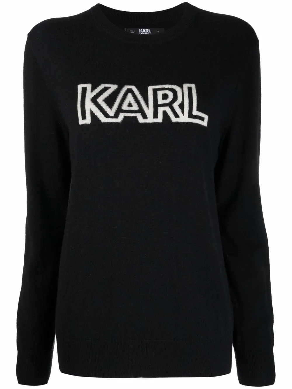 

Karl Lagerfeld Karl intarsia-logo knitted jumper - Black