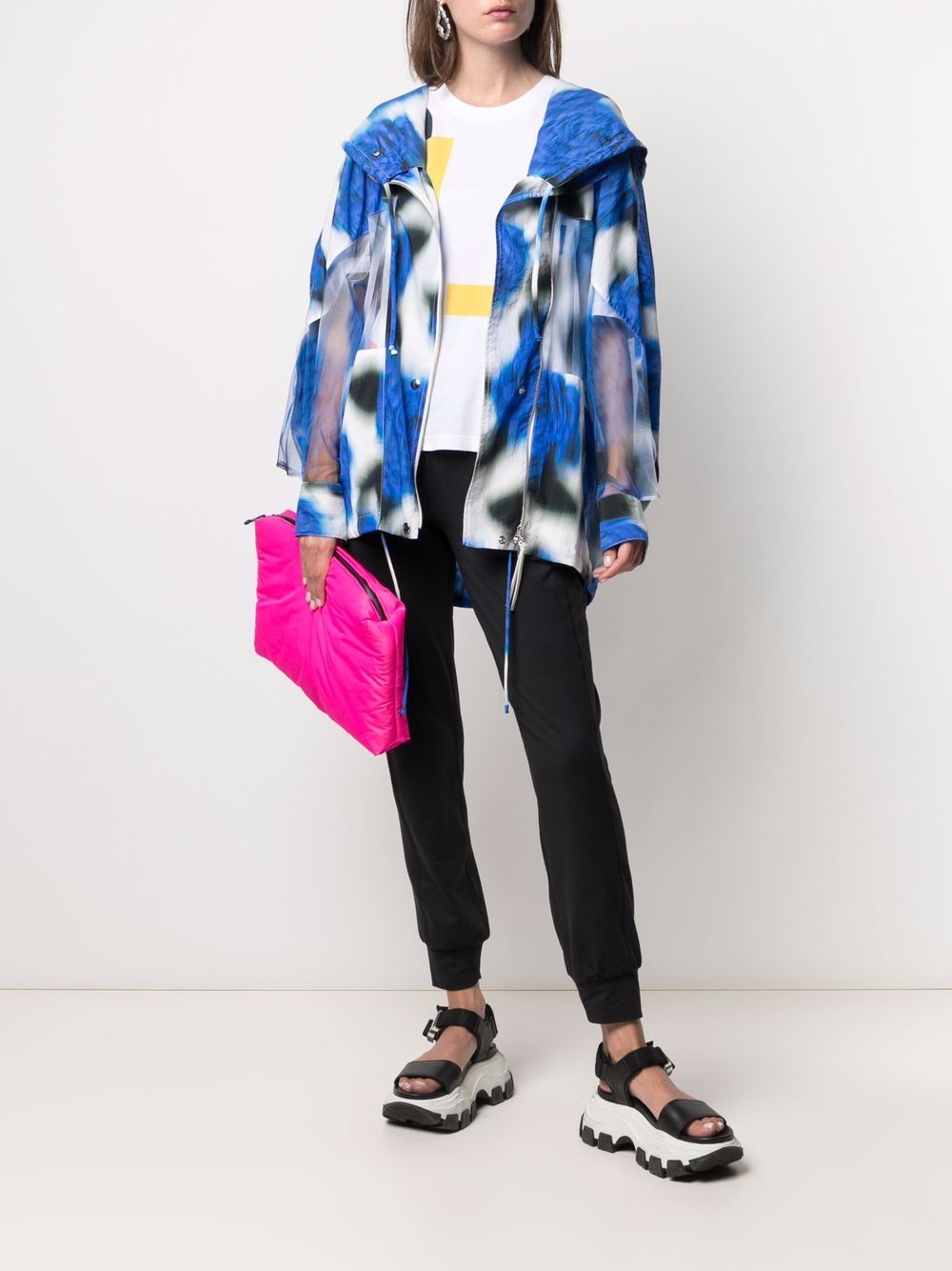 Kenzo sheer-panel Printed Windbreaker - Farfetch