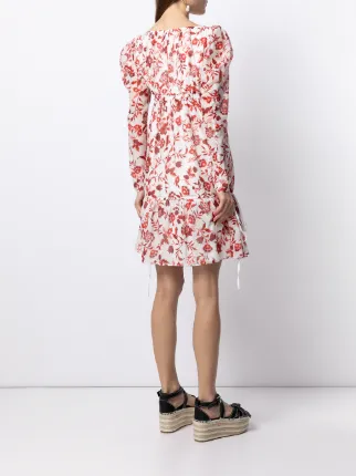 floral-print square-neck dress展示图