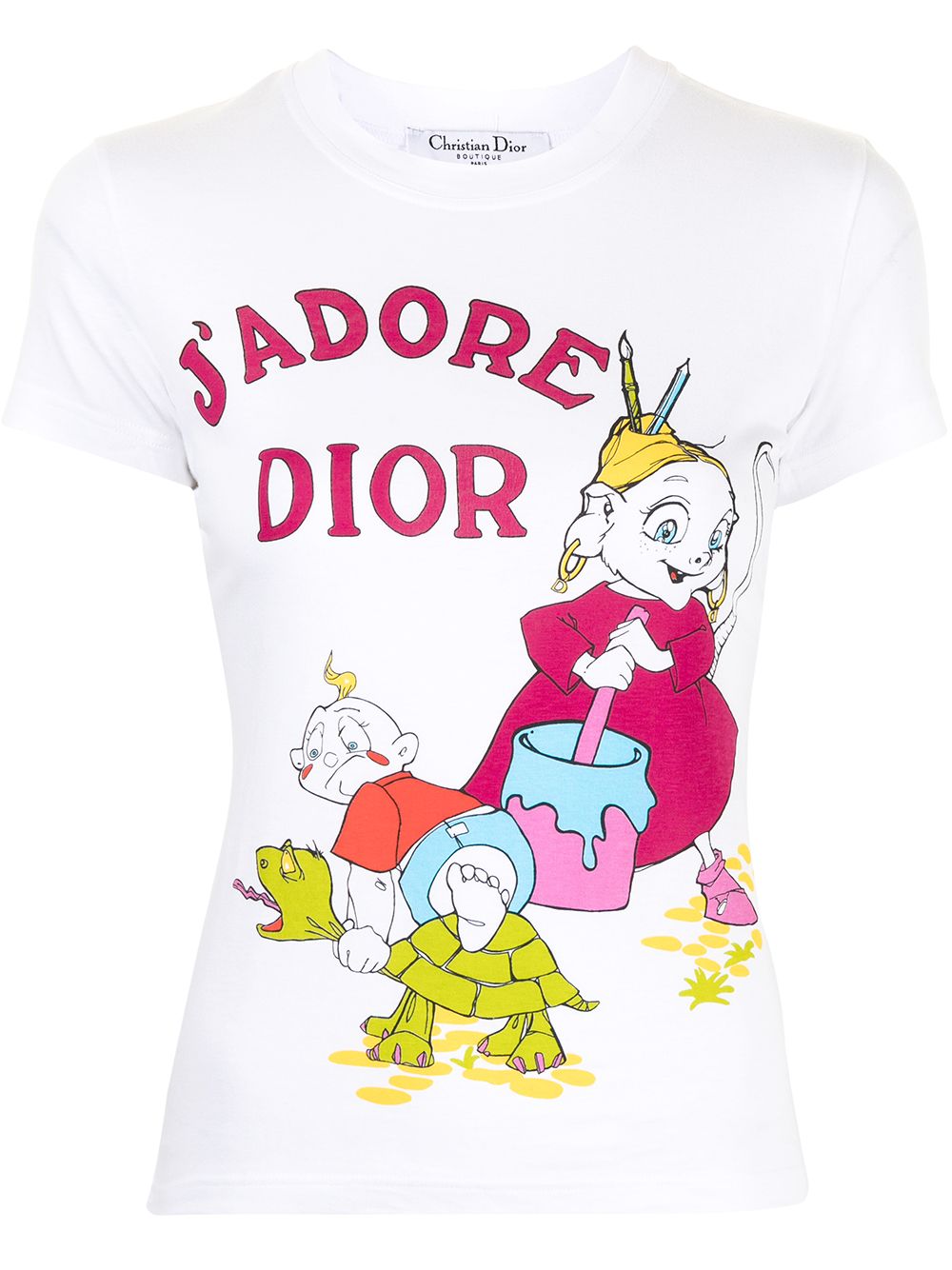 Pre-owned Dior J'adore  Print T-shirt In White