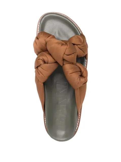 GANNI Knotted Strap mid-high Slide Sandals - Farfetch