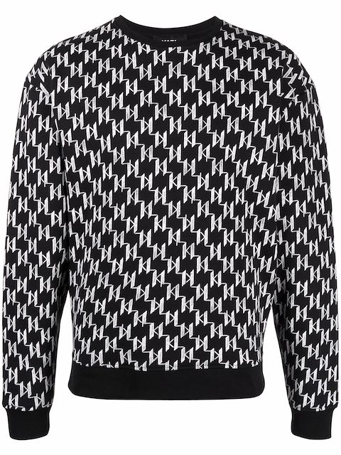 Karl Lagerfeld monogram-print rib-trimmed sweatshirt