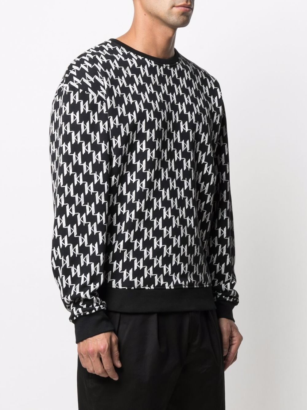 Shop Karl Lagerfeld monogram-print rib-trimmed sweatshirt with Express ...