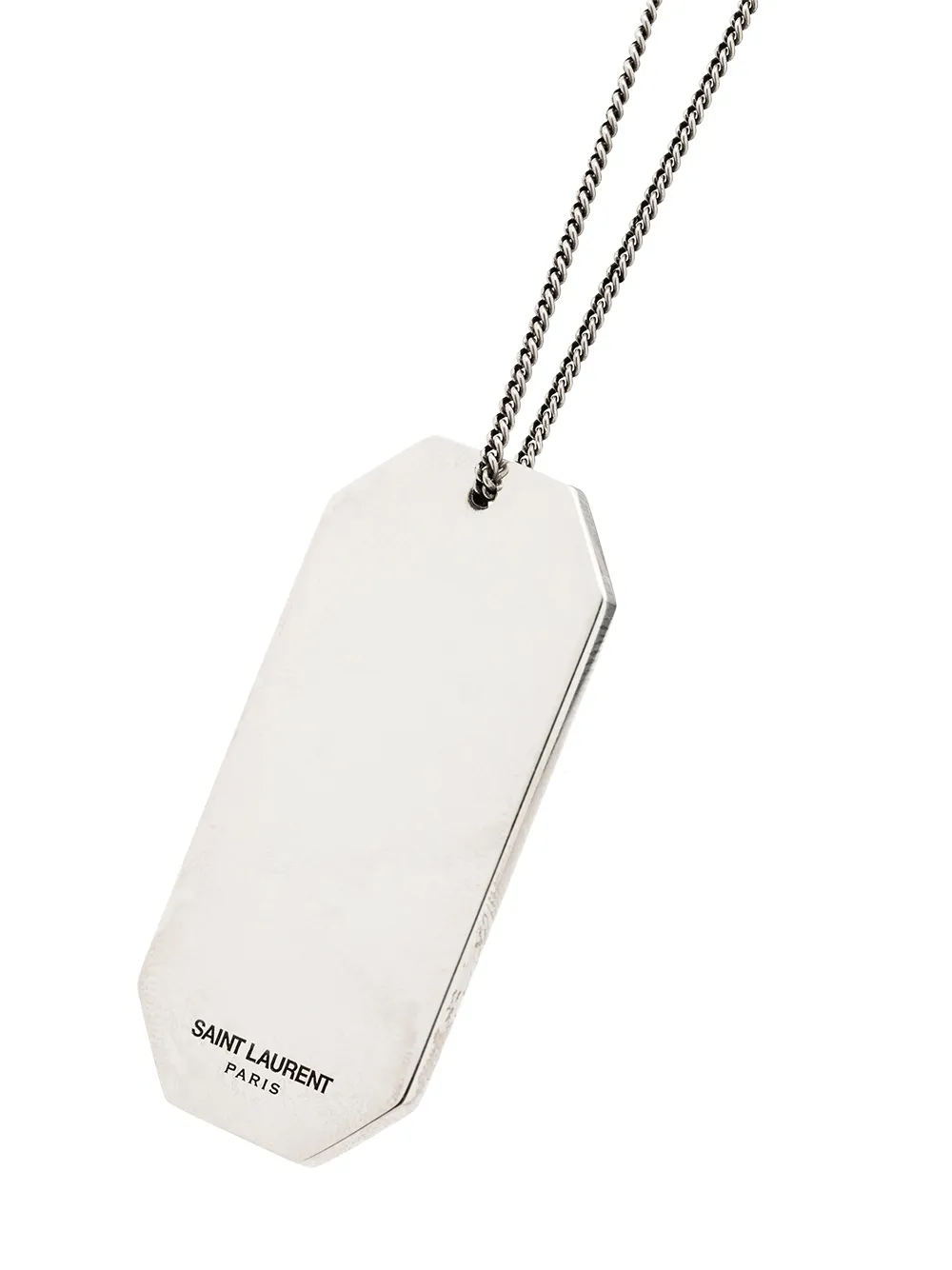  Saint Laurent Halskette Mit Logo Anhänger   Silber 