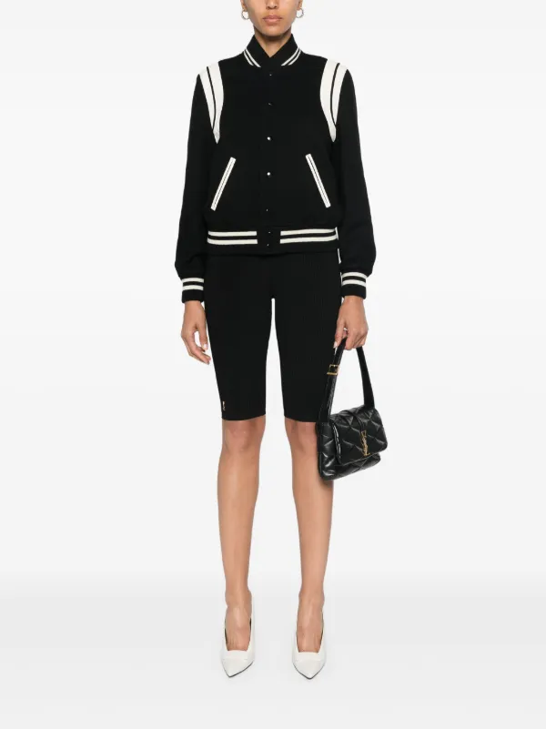 Saint Laurent stand-up Collar Bomber Jacket | Black | FARFETCH