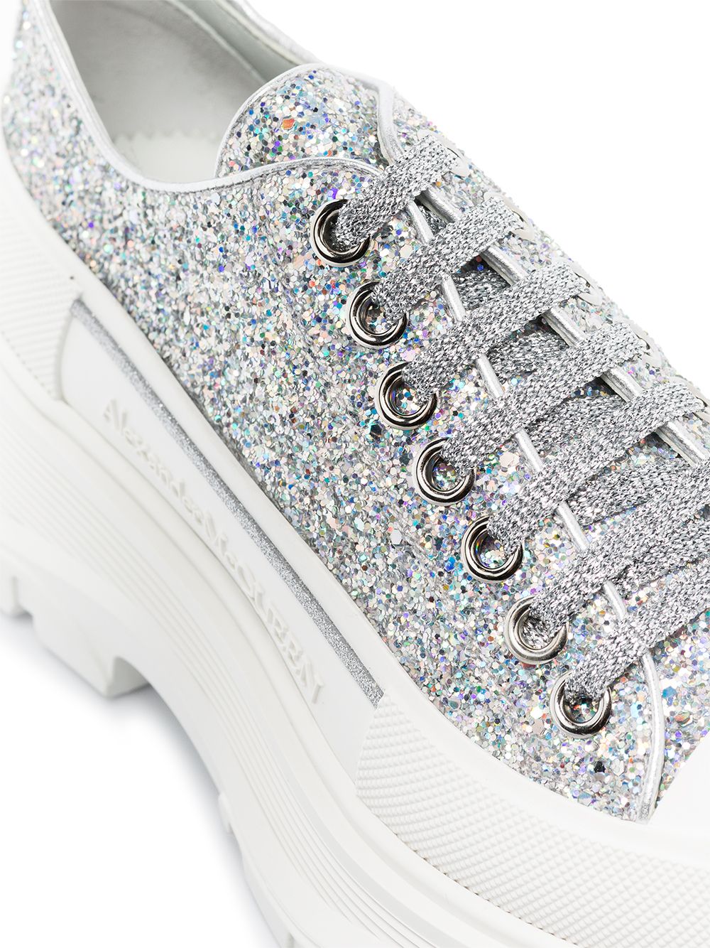 Alexander McQueen Tread Slick sneakers verfraaid met glitter - Wit