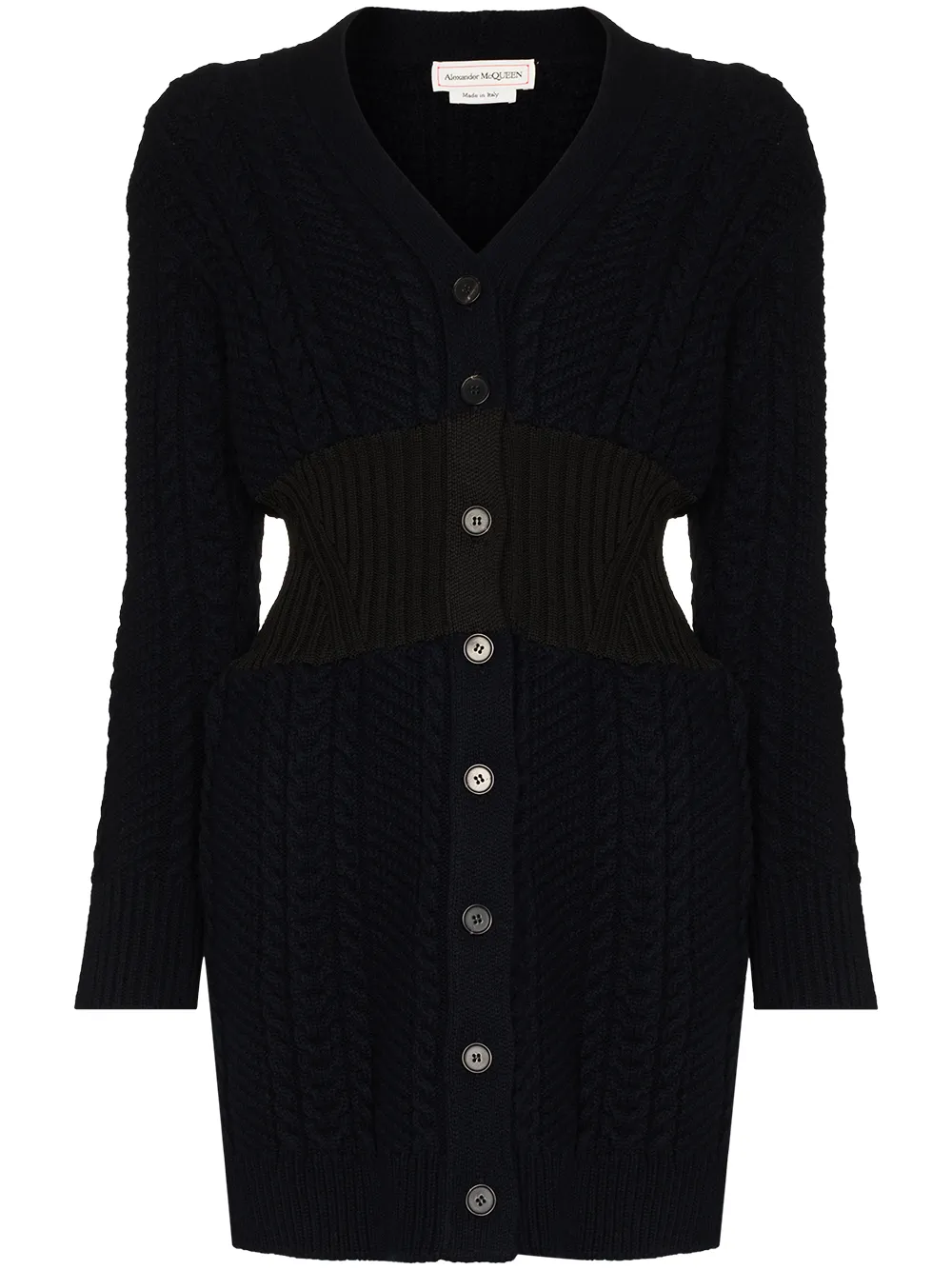 Image 1 of Alexander McQueen cable-knit V-neck cardigan