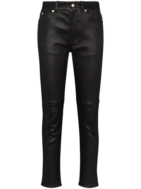 Alexander McQueen high-rise leather trousers
