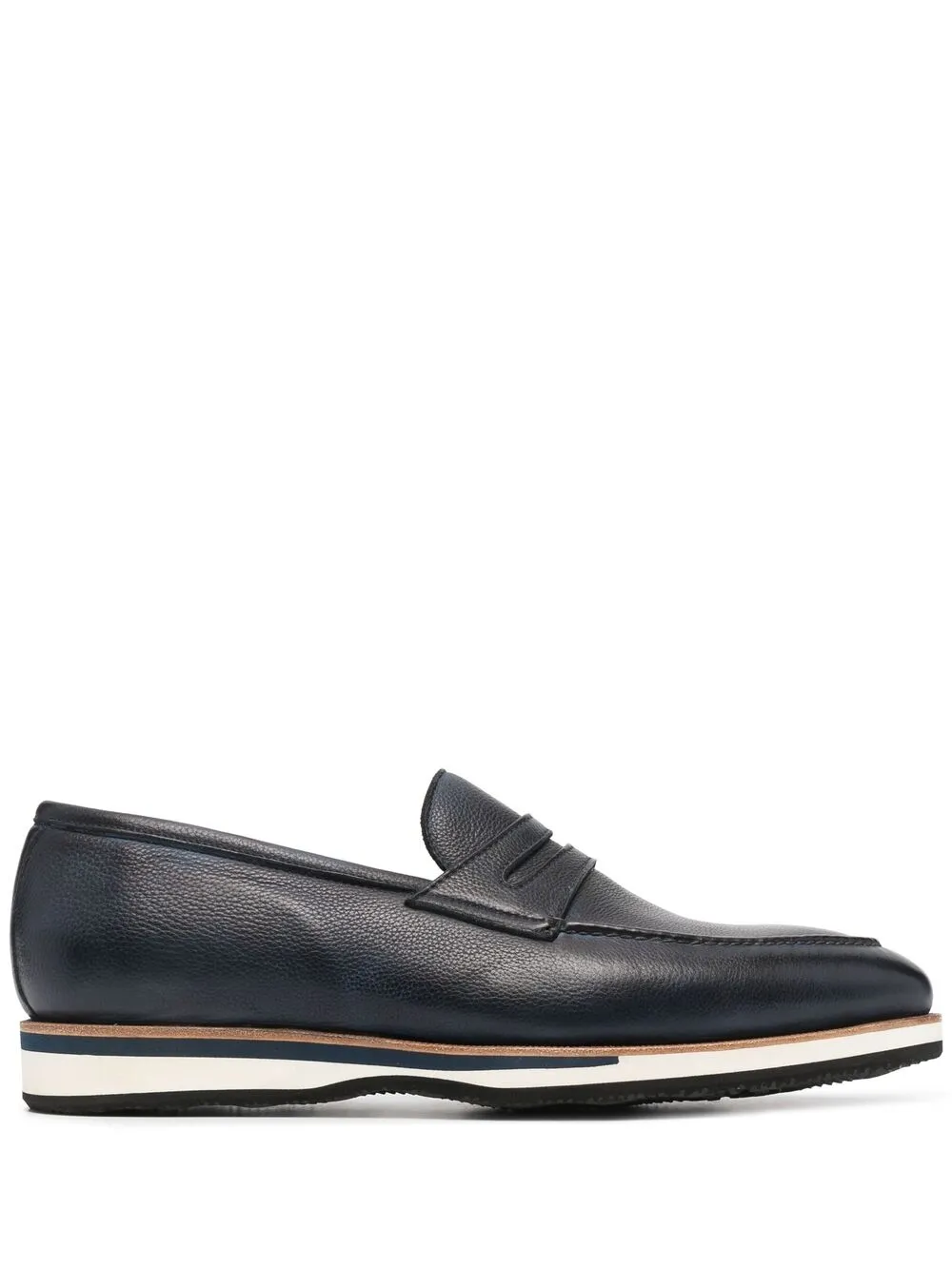 Bontoni Tweekleurige penny loafers Blauw