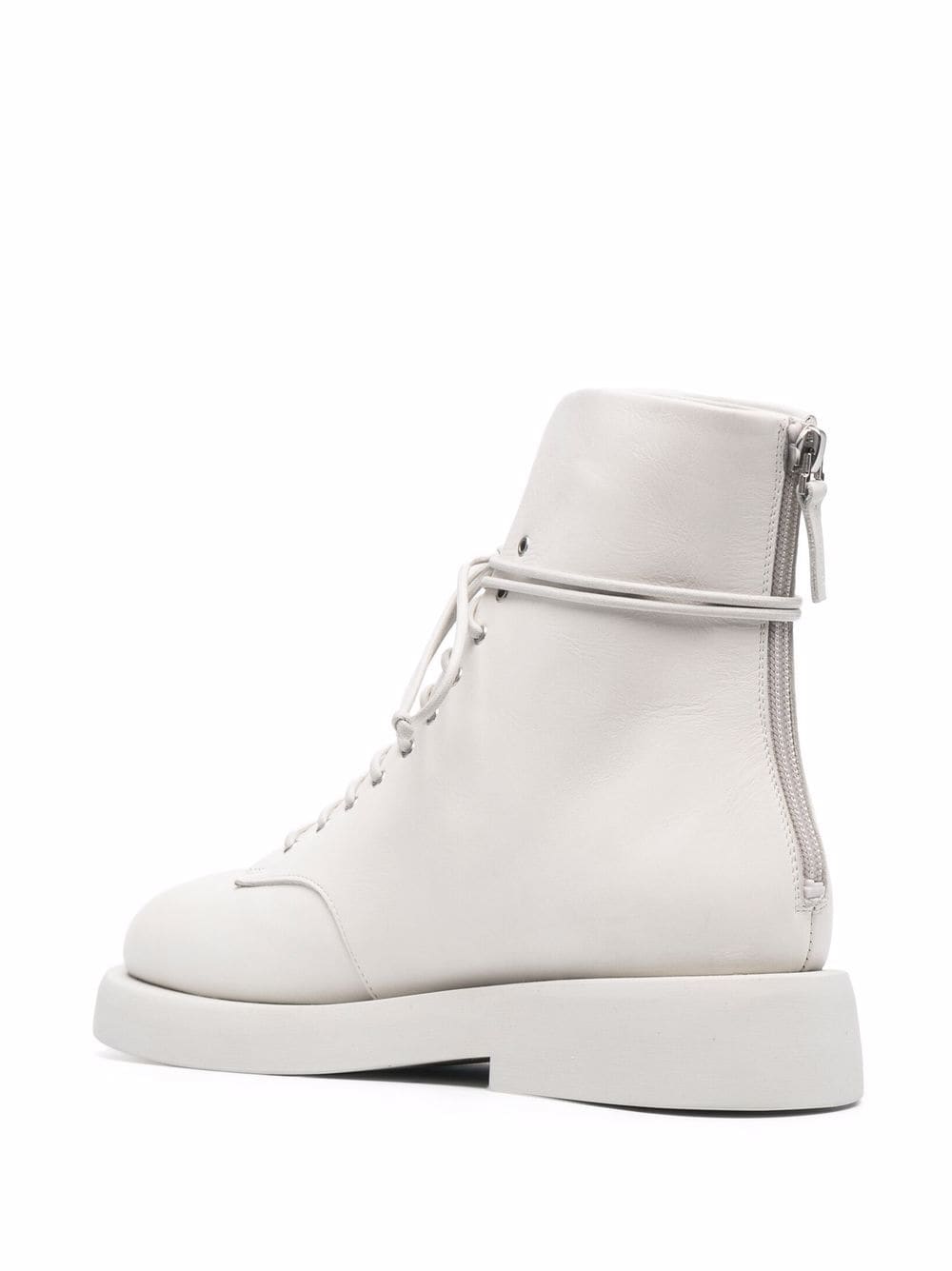 Shop Marsèll Lace-up Leather Ankle Boots In White