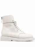 Marsèll lace-up leather combat boots - White