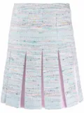 Karl Lagerfeld pleated tweed skirt - Blue