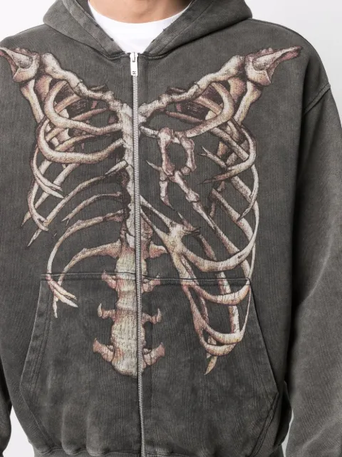 skeleton zip up jacket