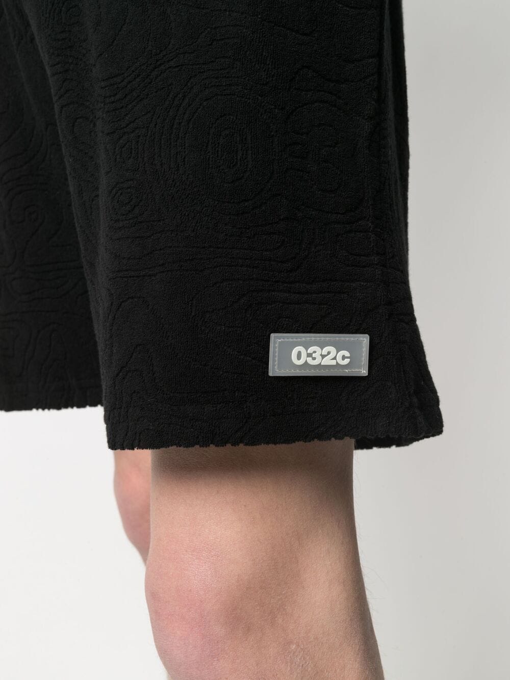 Shop 032c Logo-patch Cotton Shorts In Black
