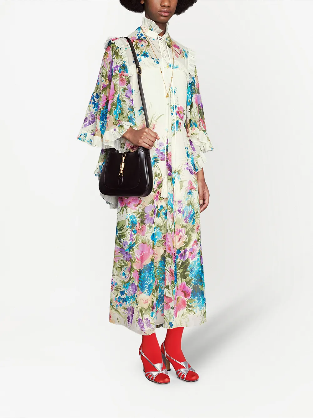 Image 2 sur Gucci robe volantée à fleurs