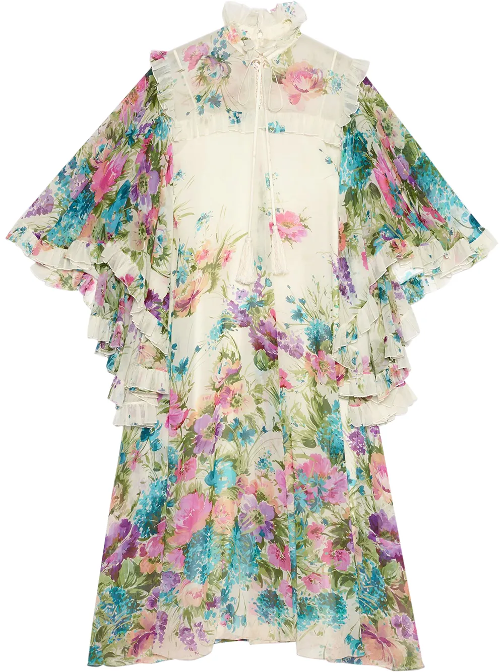 Image 1 sur Gucci robe volantée à fleurs