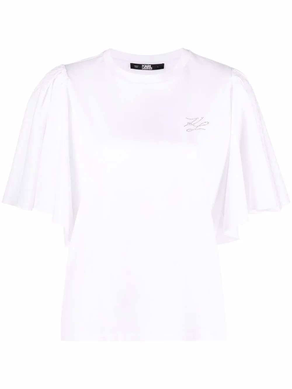 

Karl Lagerfeld playera con volantes en las mangas - Blanco