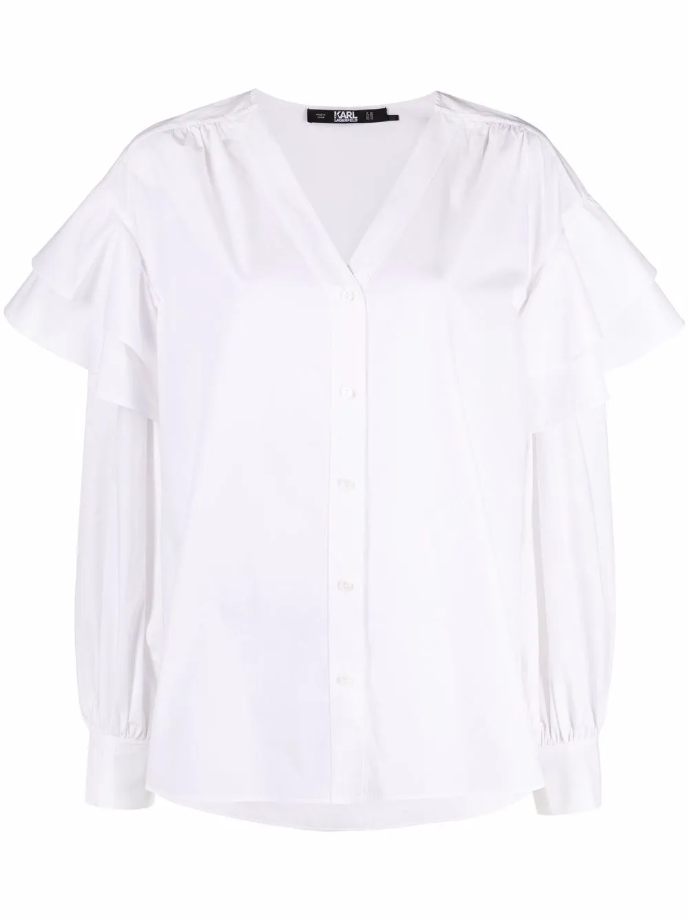 

Karl Lagerfeld ruffled poplin blouse - White