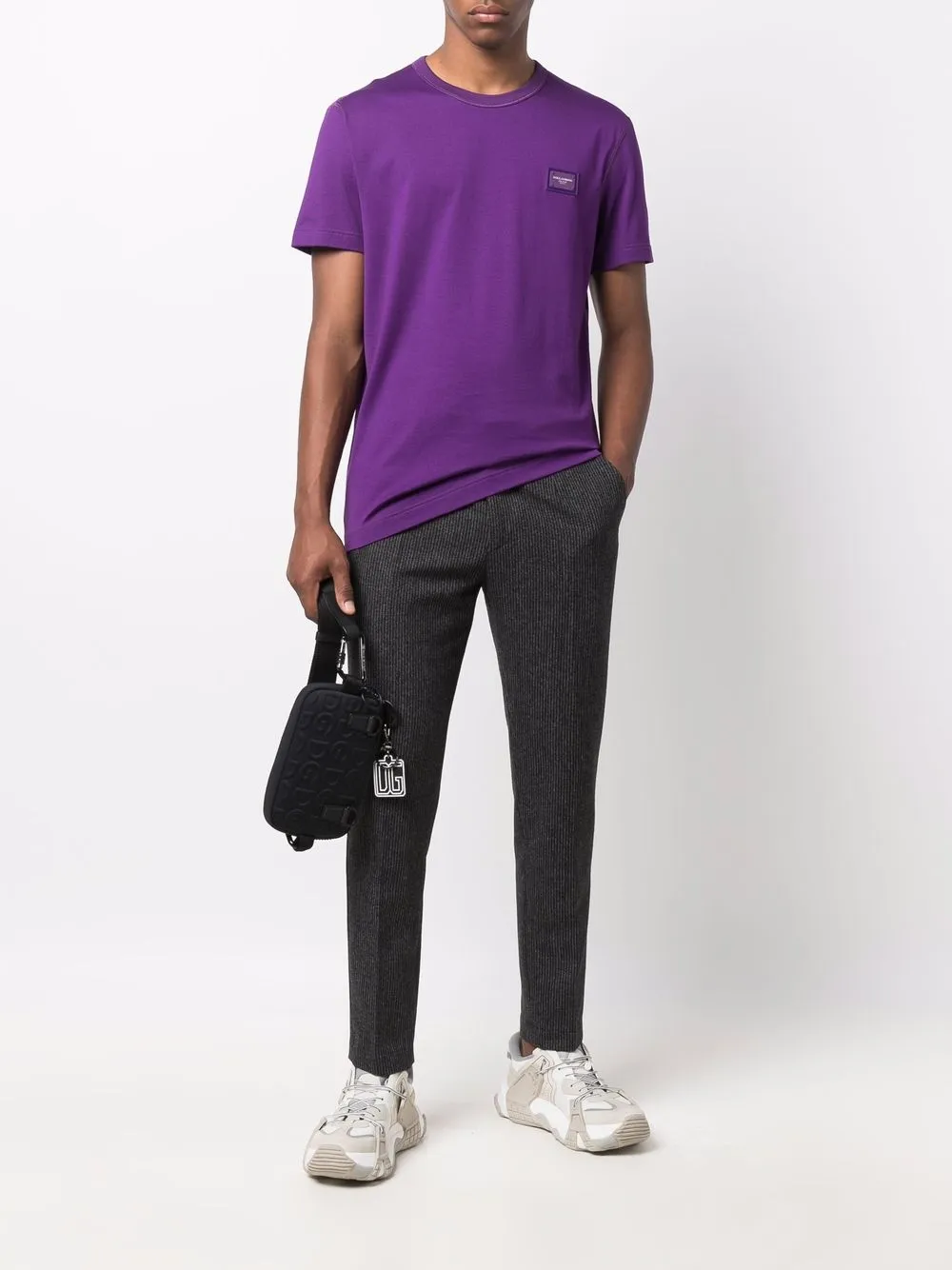 фото Dolce & gabbana футболка с нашивкой-логотипом