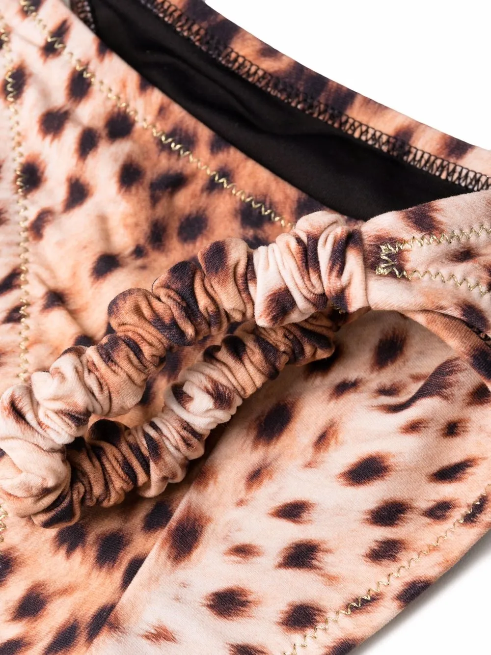  Reina Olga Scrunchie Cheetah Triangle Bikini - Brown 
