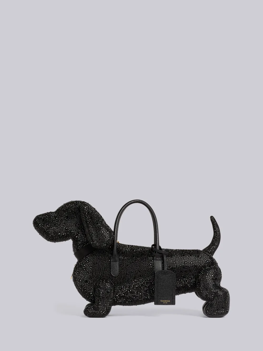 THOM BROWNE BLACK CRYSTAL SATIN BLACK TIE HECTOR BAG