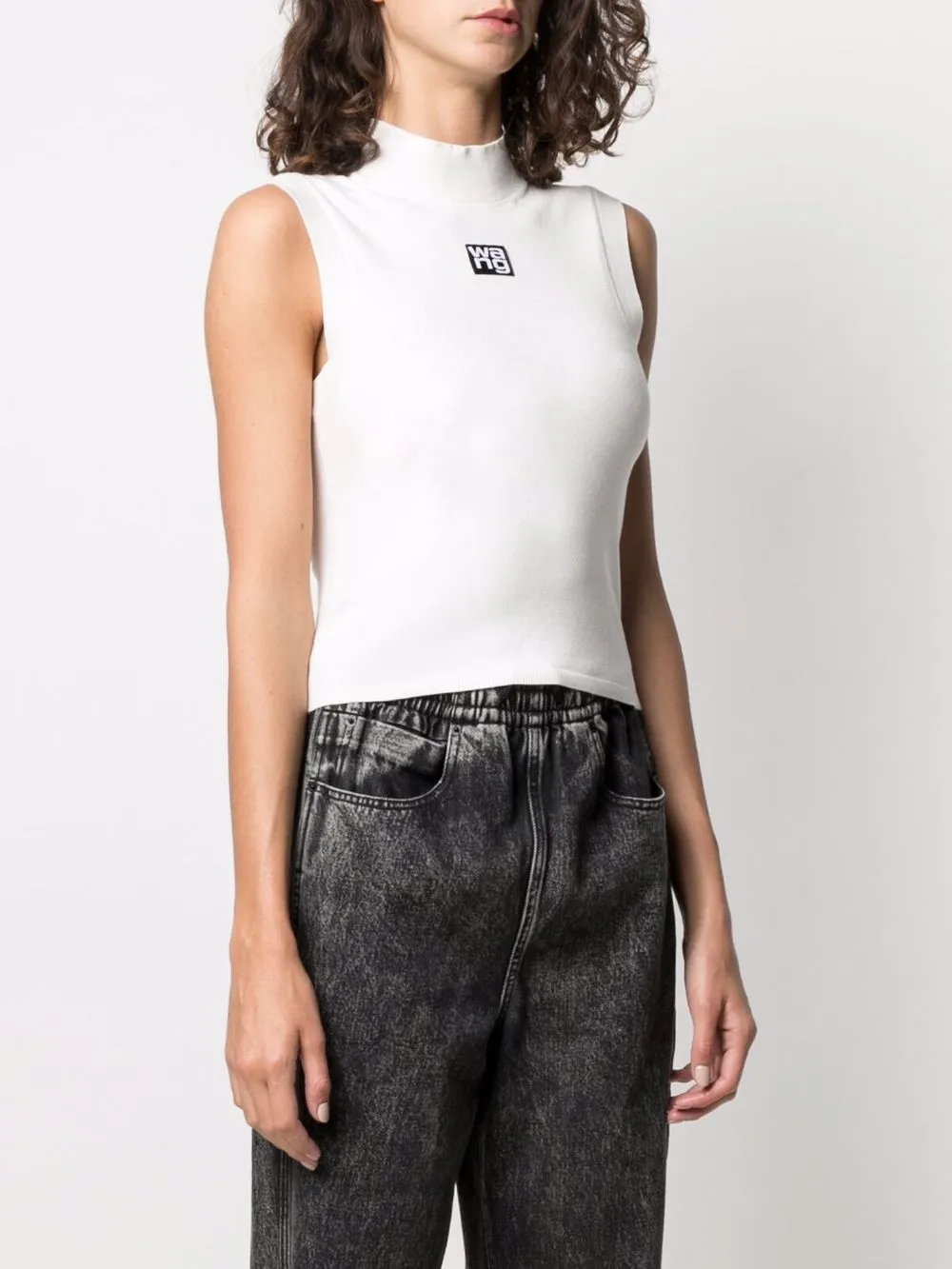 фото Alexander wang топ без рукавов с нашивкой-логотипом