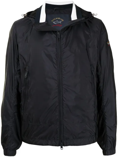 Paul & Shark logo patch hooded windbreaker