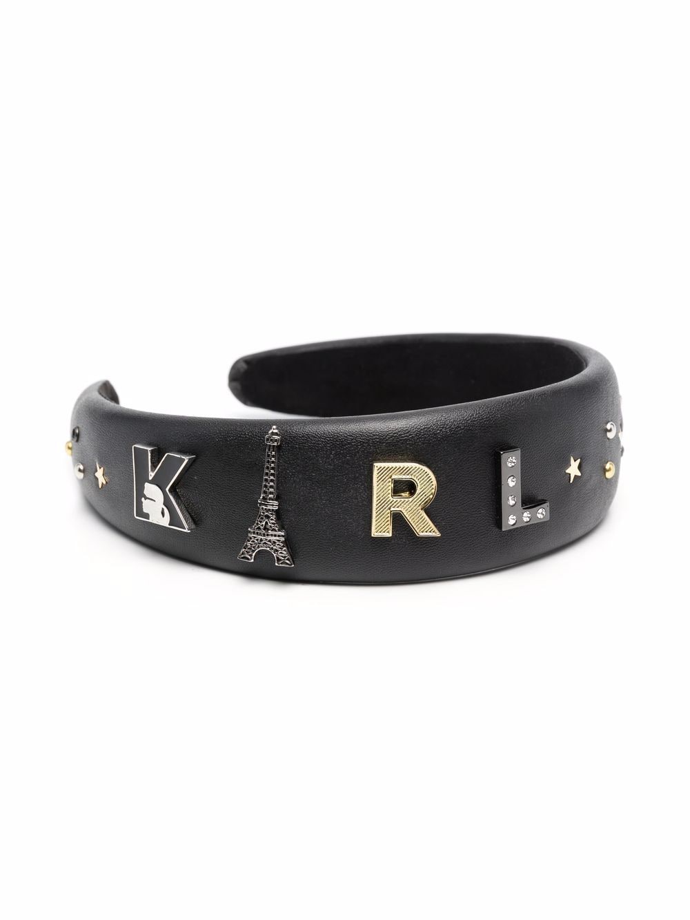 Shop Karl Lagerfeld K/studio Pin-badge Headband In Schwarz