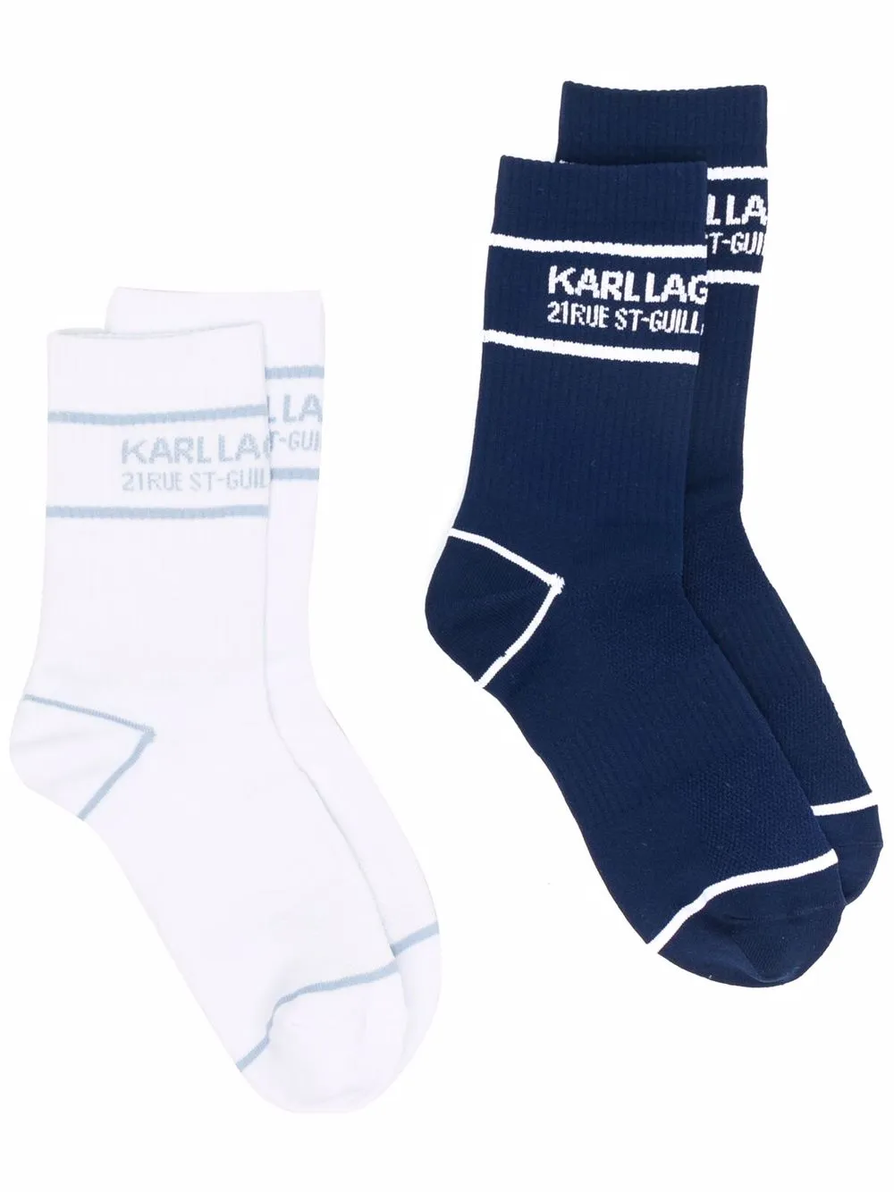 

Karl Lagerfeld two-pack intarsia logo socks - Blue