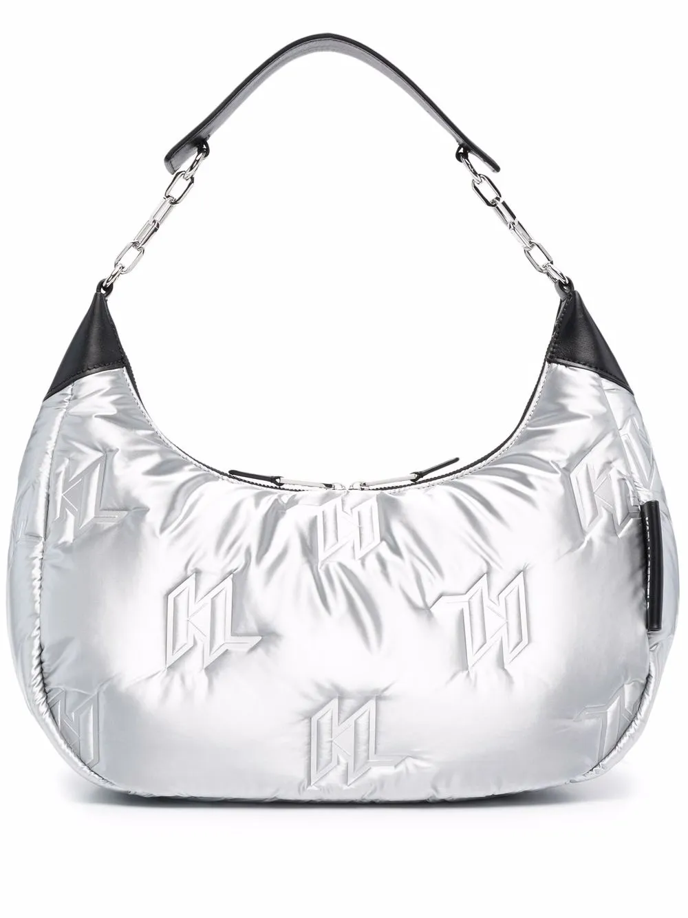 

Karl Lagerfeld monogram-embossed shoulder bag - Grey