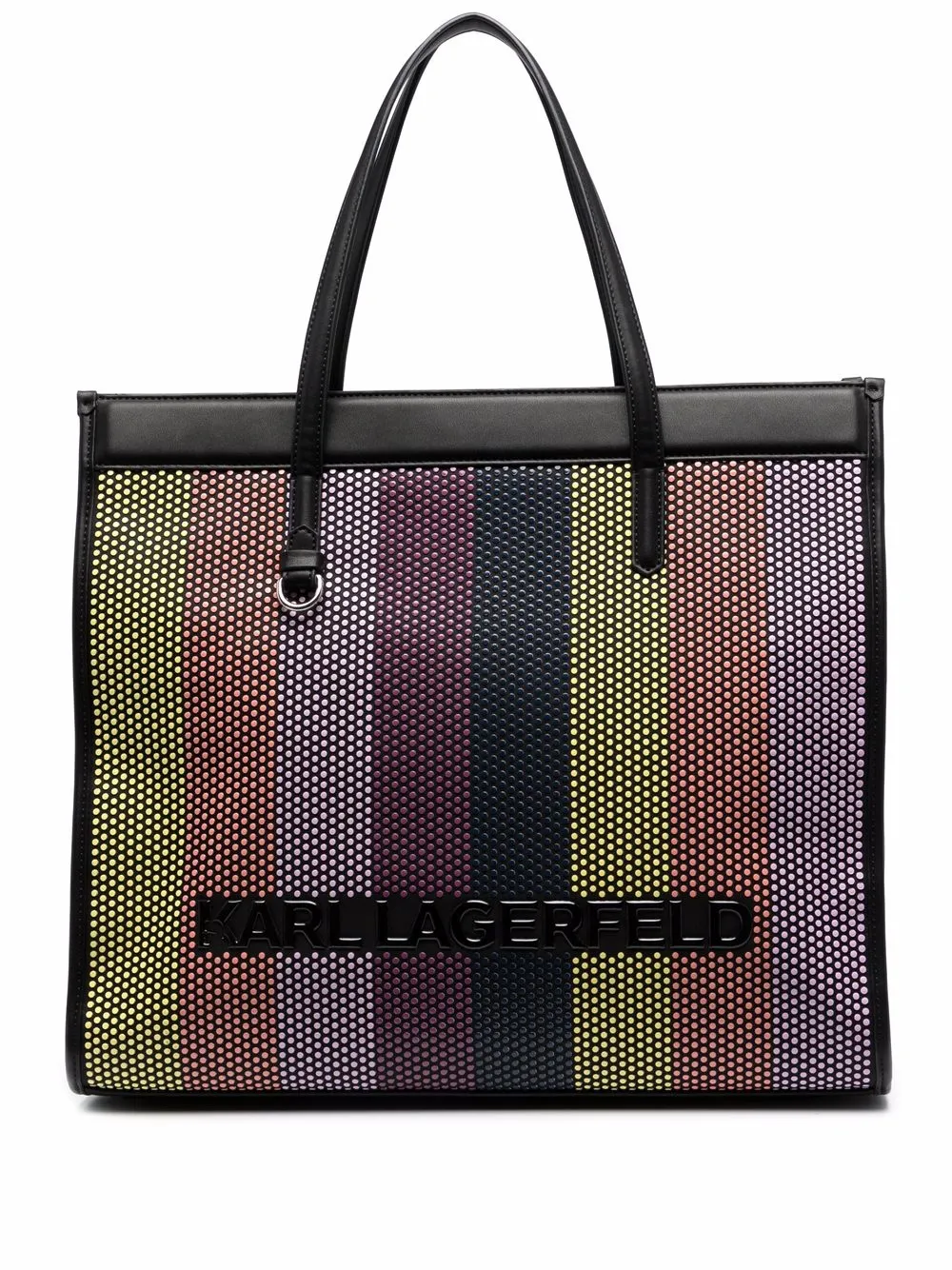 

Karl Lagerfeld large striped tote bag - Black