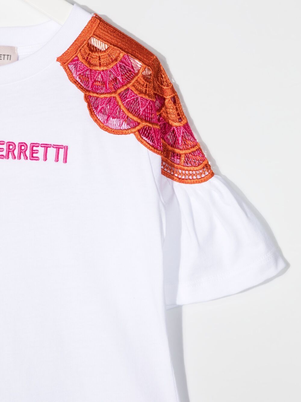 фото Alberta ferretti kids logo embroidered top