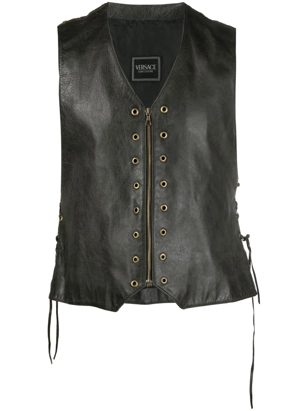 Pre-owned Versace 1990s  Lace-up Waistcoat In Grey