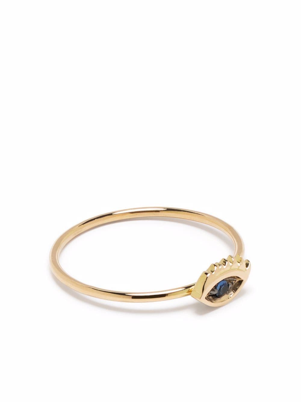 delfina delettrez 18kt yellow gold micro-eye sapphire ring