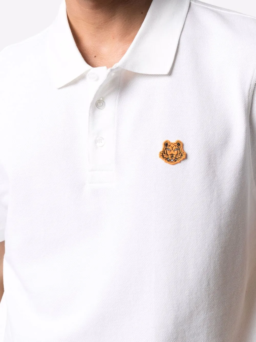 фото Kenzo рубашка поло с нашивкой tiger и короткими рукавами