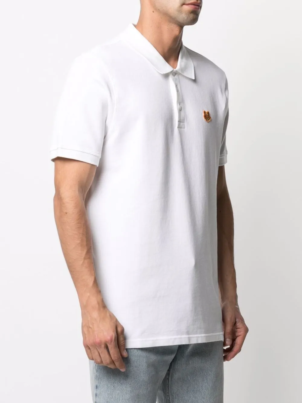 фото Kenzo рубашка поло с нашивкой tiger и короткими рукавами